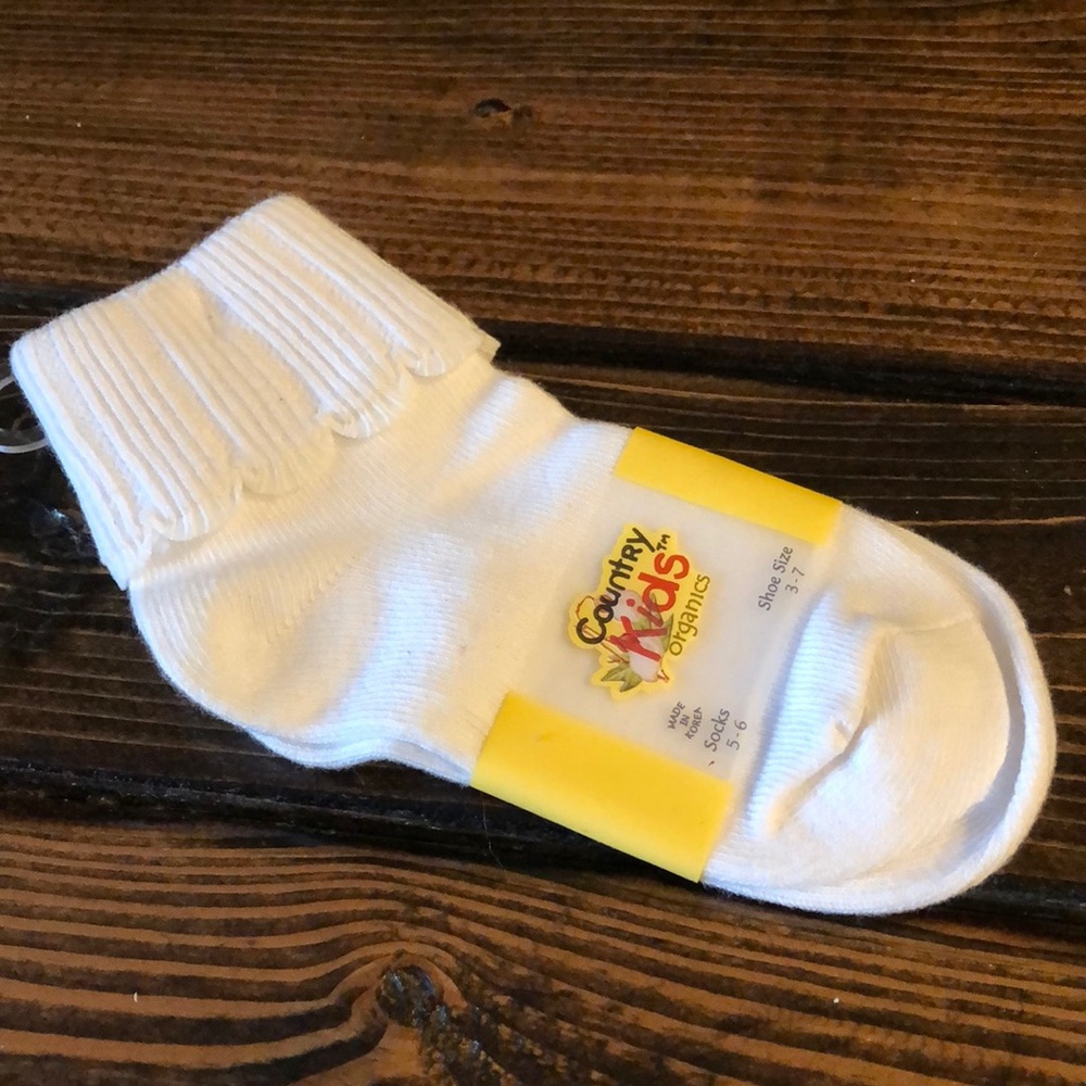 Country Kids Scalloped ORGANIC Cotton Socks 3-7